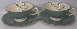 Lenox China Kingsley X445 Pattern Set Of Two (2) Cups & Saucers