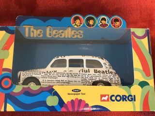 The Beatles Corgi Newspaper Taxi Model 58007 Boxed