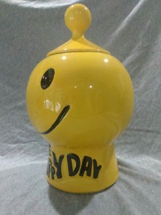 Vintage McCoy Smiley Face Cookie Jar HAVE A HAPPY DAY see all photos 5