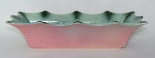 Vintage Hull Usa Pink & Green Pottery Planter Imperial Line 73 - 14 3/4 " Long