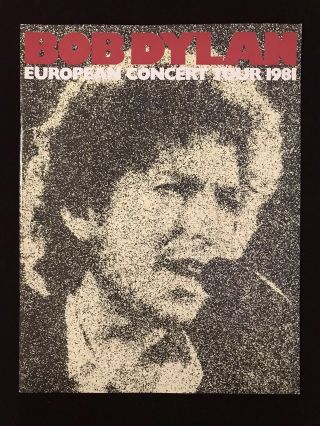 Bob Dylan - Vintage Concert Tour Program - Europe 1981 -
