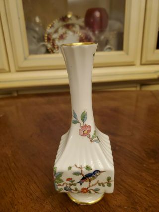 Aynsley Bone China Pembroke Pattern Square Gilded Floral 7 " Tall Bud Vase