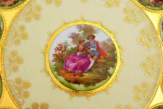 Large Gorgeous 2 Pc German Hand Painted Love Story Cabinet Plates 13 "