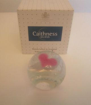 Caithness Scotland Art Glass " Sweetheart " Paperweight Boxed