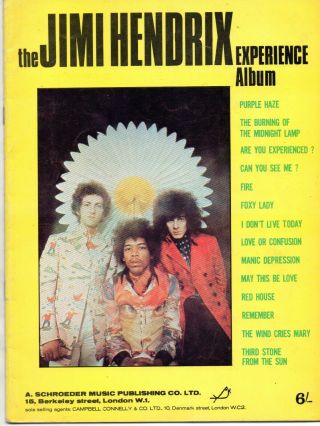 Jimi Hendrix Experience Album Music Book 1967 - A Schroeder Music Publishing Co