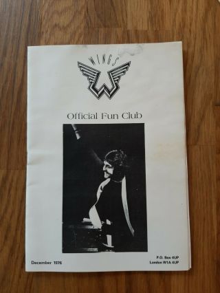 Beatles Paul Mccartney Wings Official Fun Club Booklet December 1976
