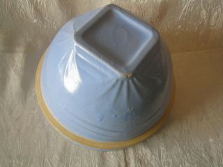 Blue Antique Stoneware Mixing Bowl Crock Primitive Vintage 9.  75” 4