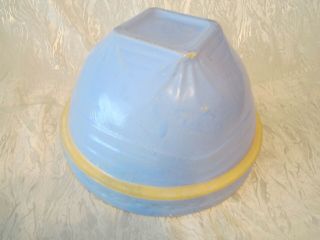 Blue Antique Stoneware Mixing Bowl Crock Primitive Vintage 9.  75” 5