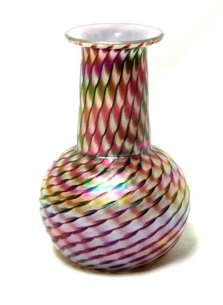 Mt St Helen Ash Iridescent Vase By The Glass Eye Studio Dated 1983