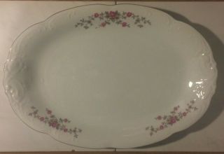 Vintage Wawel Poland China - Oval Serving Platter - Tea Rose Pattern