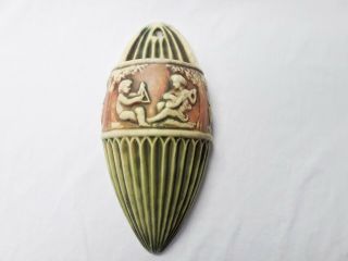 Antique Roseville Pottery Donatello Ceramic Wall Pocket – 91319m