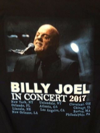 Billy Joel In Concert 2017 Tour Pianoman Black Graphic Men ' s Shirt Size Medium 4