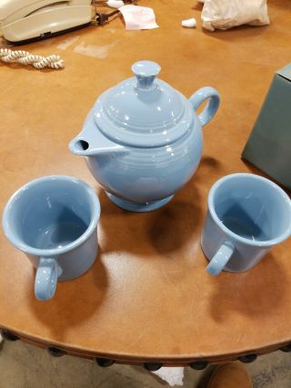 Fiesta Teapot Lid Tumbler Cup Periwinkle Blue Retired Homer Fiestaware