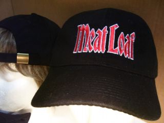 Meat Loaf The Man,  The Band Ball Cap Black With Red & White Embroidered Logo Hat
