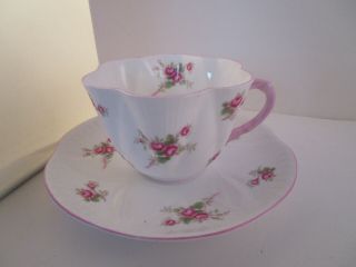 Vintage Shelley Fine Bone China England Dainty Bridal Rose Tea Cup & Saucer