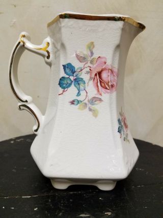 Vintage Royal Crownford Ironstone Memory Rose Small Pitcher Arthur Wood England