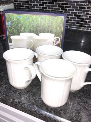 Mikasa Ultima,  Hk 400 Antique White Set Of 4 Coffee Mugs Still
