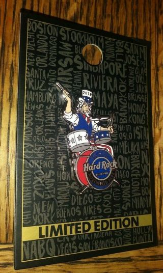 Hard Rock Cafe Hrc 2018 Northfield Park 4th Of July Lincoln Drummer Pin Rare /le