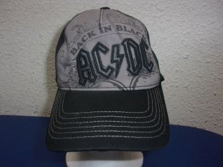 Ac/dc Back In Black Embroidered Baseball Hat Flex Fit Stretchy Fitted