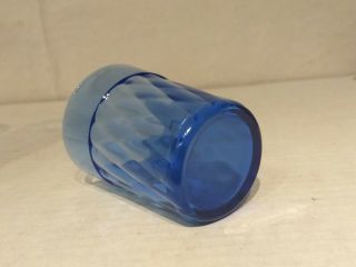 Hazel Atlas DIAMOND OPTIC Depression Glass COBALT BLUE Flat 3Oz JUICE TUMBLERS 4 3