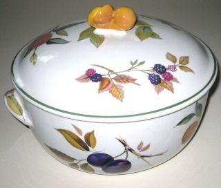Royal Worcester Evesham Vale Casserole Serving Dish Bowl W/ Lid Made In England