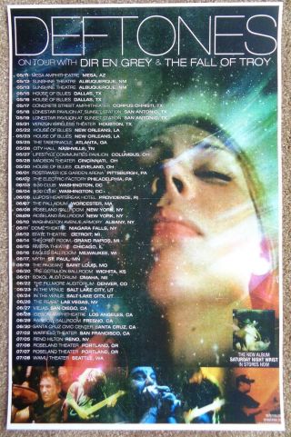 Deftones May - July 2007 Tour Poster Concert Gig