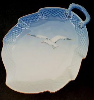Vintage B&g Bing & Grondahl Copenhagen Seagull Porcelain Leaf Dish Plate Bowl