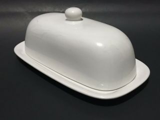 Corning Ware Casual China Tableware Ceramic Covered Butter Dish White 1/4 Lb