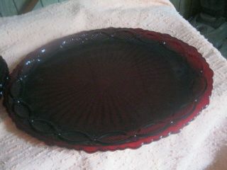 Avon Cape Cod Ruby Red Oval Serving Platter 13.  5 " X 10 1/2in