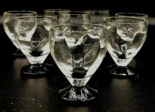 Set Of 8 Luminarc Black Base Port Wine Glasses Vintage Rare 2 "