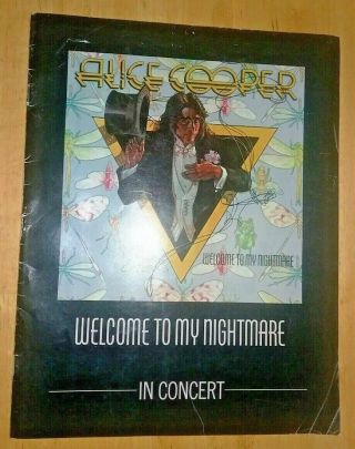 Alice Cooper Welcome To My Nightmare 1975 Concert Tour Program Vintage Rare