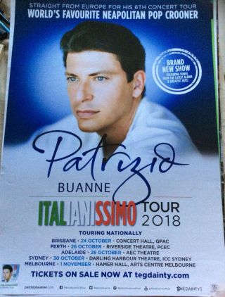 Official Tour Poster Patrizio Buanne Australia Oct - Nov 2018