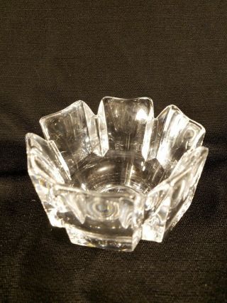 Orrefors Corona Bowl 4.  5 Inch Crystal Signed Mid Century Modern Nut Candy Dish