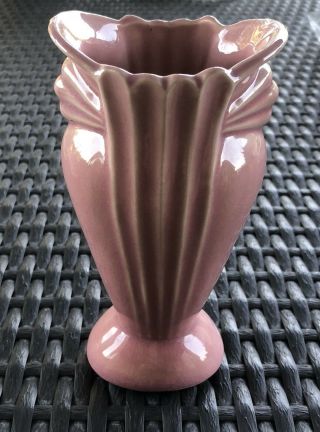 Vintage Pink Red Wing Pottery Vase 681 Made In Usa Art Deco Redwing 6” Tall