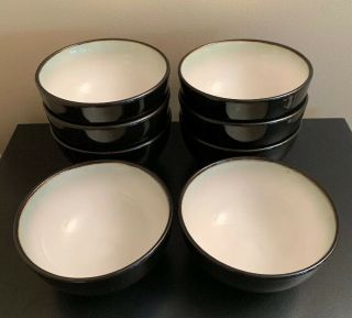 Sango Nova Black Coupe Cereal Bowls 2.  75”x 5.  5” •lot Of 4 &