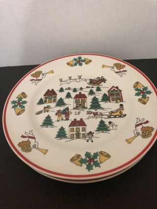Vintage 1987 Jamestown China The Joy Of Christmas Holiday Dinner Plates (3)