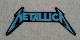 Vintage Embroidered Blue Metallica Patch King Embroideries Inc Ctm Made In Usa