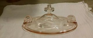 Vintage Pink Depression Glass Candy Dish with Lid 2