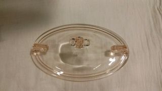 Vintage Pink Depression Glass Candy Dish with Lid 5