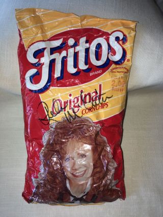 Reba Mcentire Autographed Early 1991 Bag Of Fritos - Never Opened