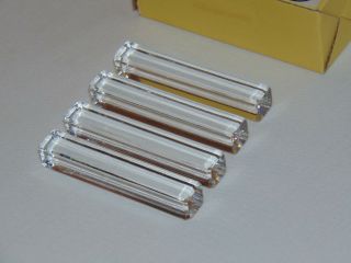 4 Vintage Czech Crystal Glass Knife Rests Set
