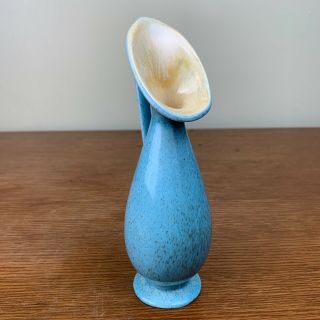 Vintage Red Wing Pottery Ceramic Bud Vase Robin ' s Egg Blue Speckled M1511 3