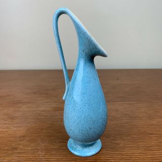 Vintage Red Wing Pottery Ceramic Bud Vase Robin ' s Egg Blue Speckled M1511 4