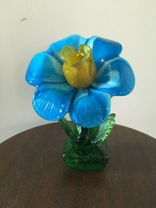 Art Glass Flower Paperweight Ornament