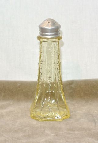 Vintage Princess Depression Glass Yellow Topaz Salt Or Pepper Shaker Hocking