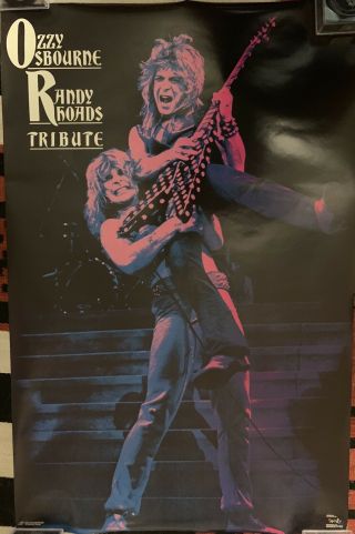 Vintage Ozzy Osbourne & Randy Rhoads Tribute Poster From 1987 24x36