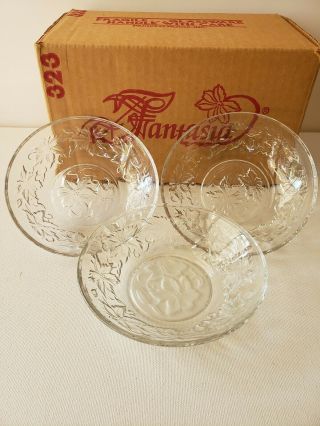 Princess House Dishes Fantasia Clear Small Berry Dessert Bowls Set Of 3