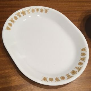 Corning Corelle Serving Platter Butterfly Gold Oval Large 12 " X 10 " Euc