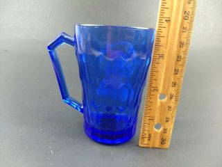 Vintage 1930s Hazel - Atlas Shirley Temple Cobalt Blue Glass Cup Mug 3.  5” 2