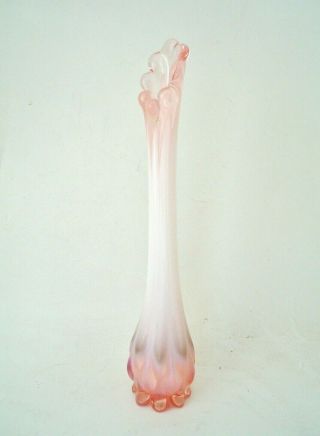 Vintage Pink Opalescent Fenton Bud Vase 8.  5 "